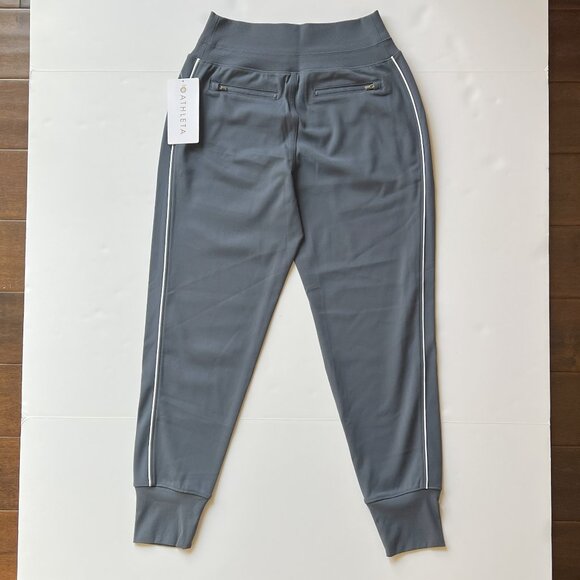 ATHLETA Venice Track Stripe Jogger Pant Size XS Granite Blue w/White NWT #854423 - Picture 6 of 12